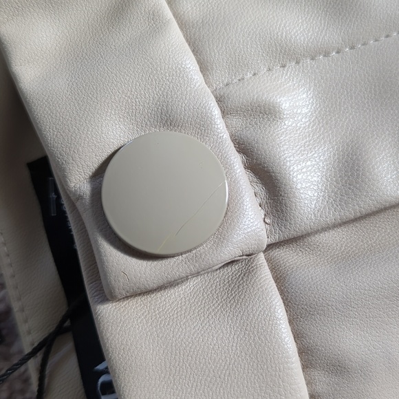 ZARA Hi-rise Faux Leather Leggings Sand - Picture 8 of 10